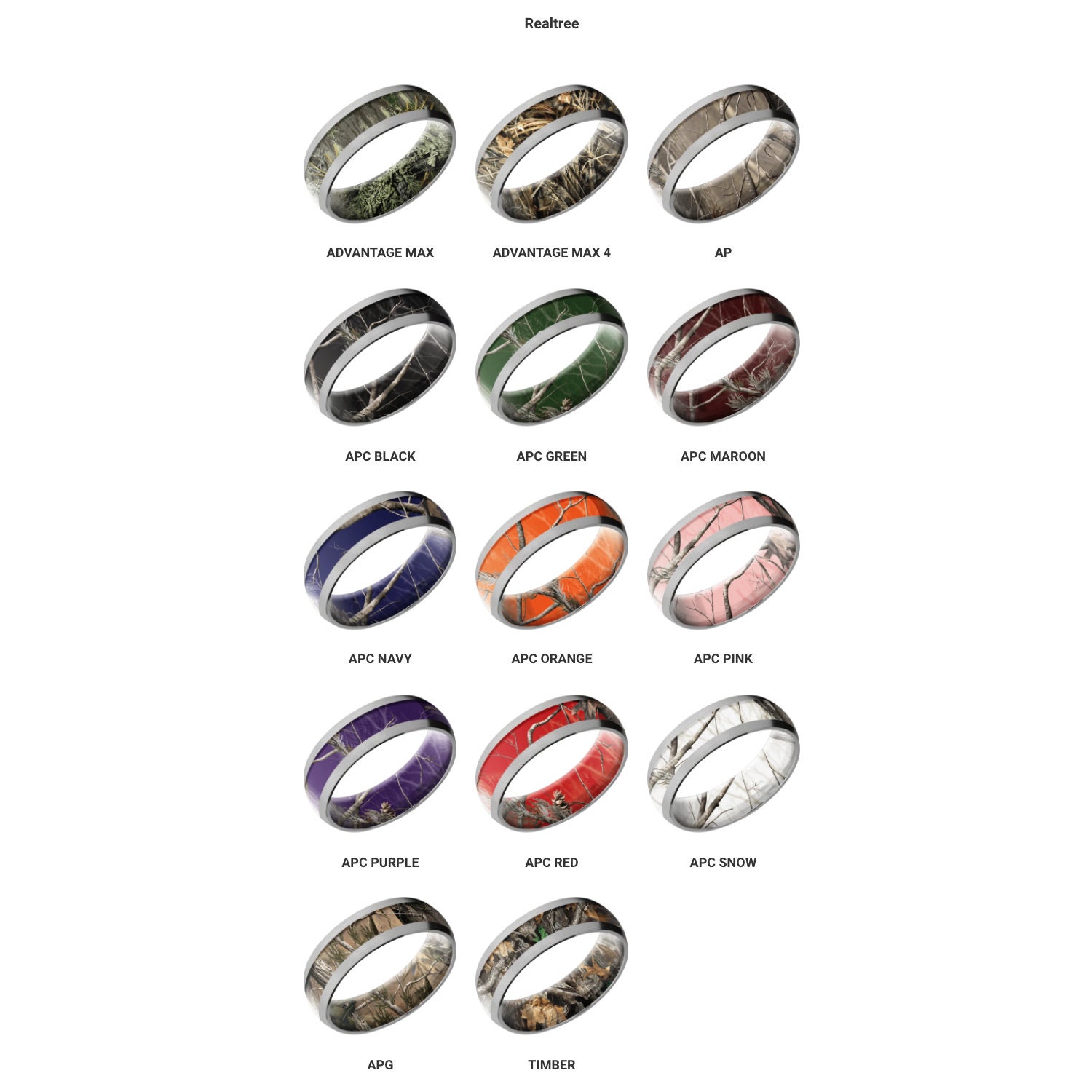 Titanium Revolver Ring With King's Woodland Camo Inlay and