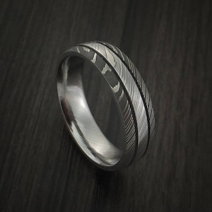 Damascus steel ring wedding band genuine craftsmanship