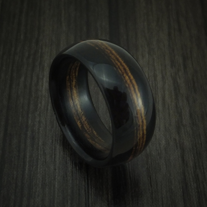 African Blackwood and Zebrawood Band Custom Made Wood Ring