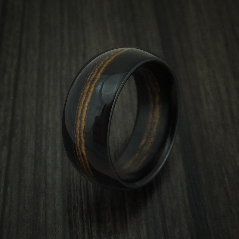 African Blackwood and Zebrawood Band Custom Made Wood Ring