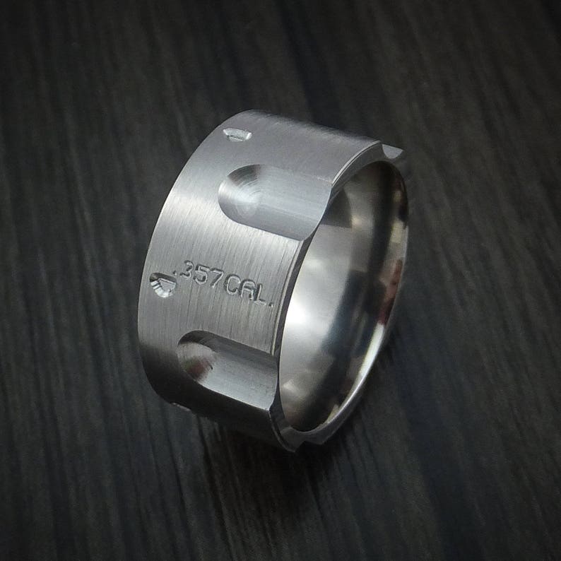Titanium revolver ring .357 caliber custom made band