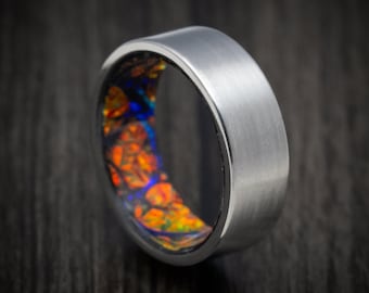 Titanium and Dichrolam Sleeve Ring Custom Made Band