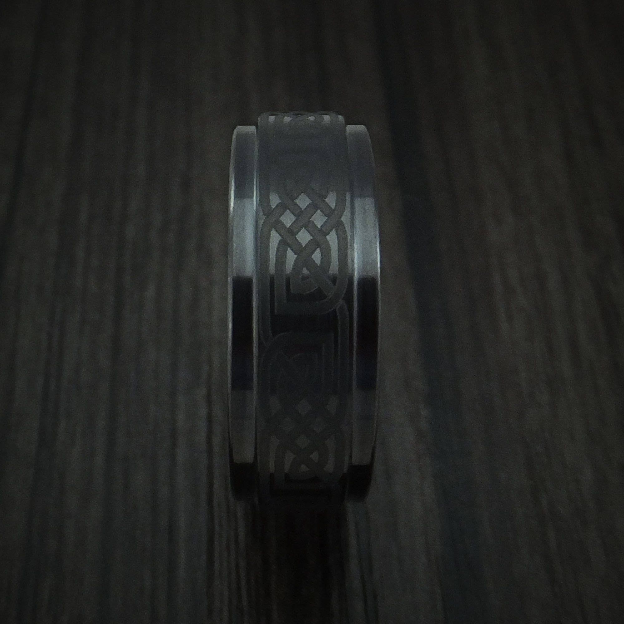 Black Ceramic Celtic Ring Custom Made Band - Etsy