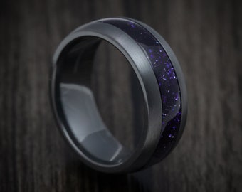 Black Zirconium and DiamondCast Inlay Ring Custom Made