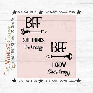 BFF Lei Pensa Im Pazzo Amici Corrispondenza Felpa Con Cappuccio - Foto 14