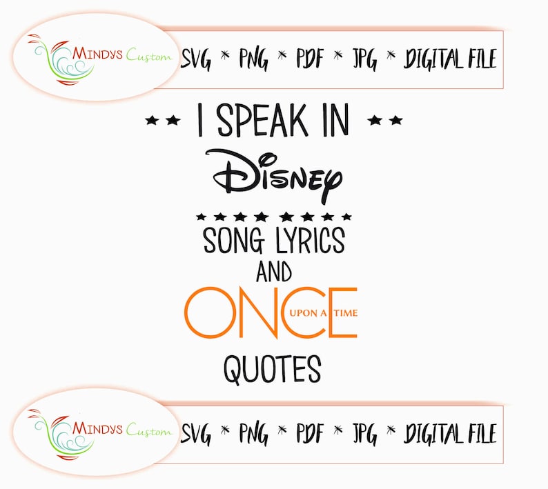 I Speak in Disney Song Lyrics and Once Upon A Time QuotesOnce | Etsy