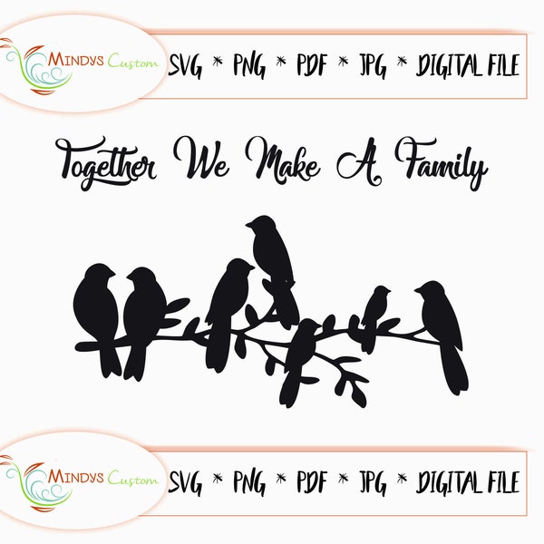 Family Cut File Family SVG Bird SVG Bird File Family Printable Bird Printable Tree Home Décor Vector Image Combined Family Wedding Vector