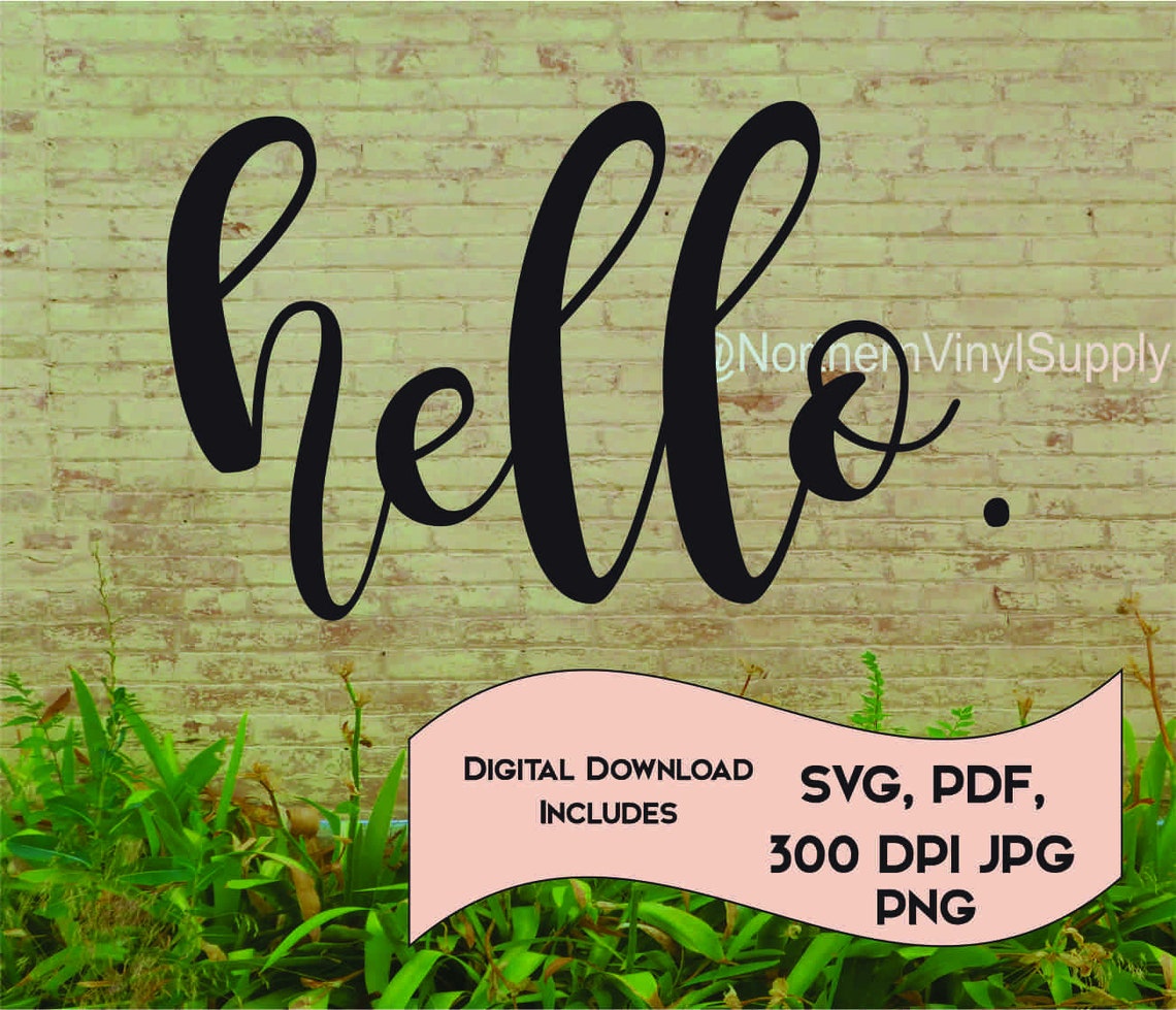 Hello Cursive SVG Hello Cursive Printable Hello Printable - Etsy