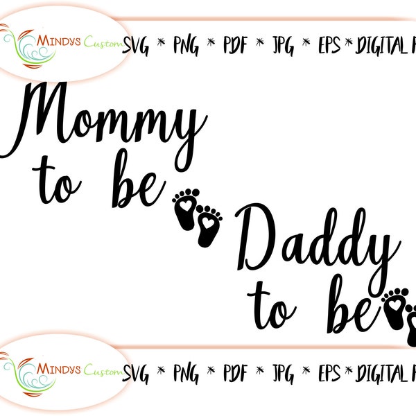 Mama und Papa zu sein SVG Mama zu Papa sein digitale Datei Mama und Papa Mama Mama Papa digitale Datei Mama und Papa Druck Baby Füße sofortigen download