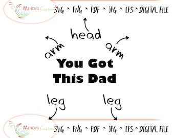 You've Got This Dad SVG You got this dad head goes here svg babyshower svg dad gag babyshower daddy gag giftHead arms feet instant download
