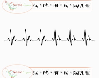 heartbeat line svg Valentine's heartbeat line cutting file heart beat heart beat svg heart svg nurse svg EKG line EKG nurse shirt cardiology