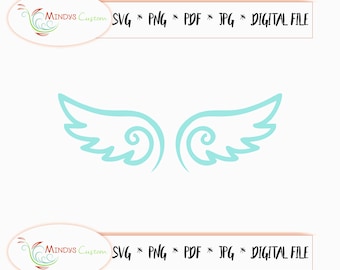 Angel Wings SVG - Angel Wings Cut File - Halo Cut File - SVG Cutting File - Cartoon angel  - Angel Cutting File - Angelman Syndrome SVG