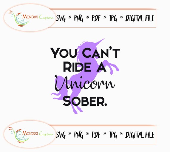 Download Unicorn Outline You Cant Ride A Unicorn Sober Unicorn Etsy PSD Mockup Templates