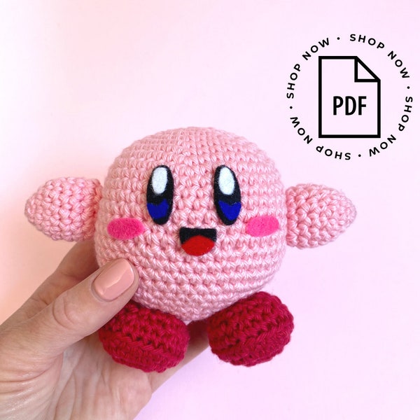 Kirby Crochet PDF Pattern - Perfect to make your sweet Kirby toy