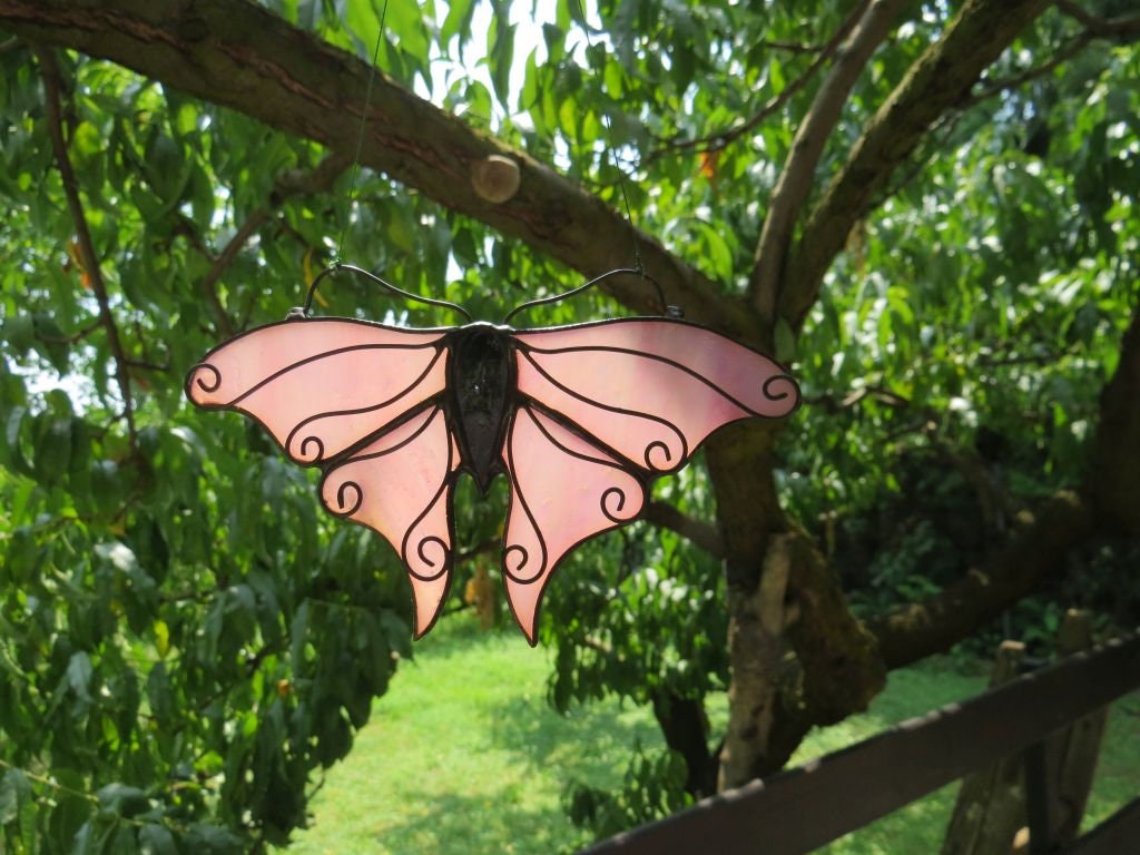 Stained Glass Butterfly Window Panel Etsy