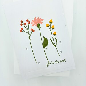 Floral, Amigo, Eres el Mejor, Tarjeta de felicitación, En blanco Por dentro