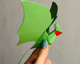 3D Paper Dragon Mobile – DIY Amphithere Model (Digital Download)