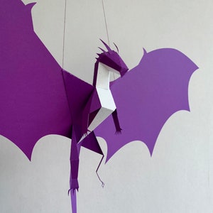 Drago: crea il tuo cellulare di carta 3D, decorazioni murali, decorazioni per feste drago, decorazioni per sala giochi, decorazioni fantasy