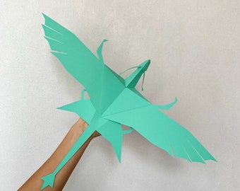 Alien Dragon Paper Mobile – 3D Papercraft Template (Digital Download)
