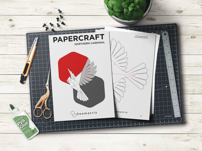 Pu&ograve; includere: Modello di carta di un Cardinale del Nord. Il modello &egrave; realizzato in carta ed &egrave; pronto per essere assemblato. Le istruzioni sono incluse. Il modello &egrave; un ottimo modo per imparare l'origami e la cartamodellazione.