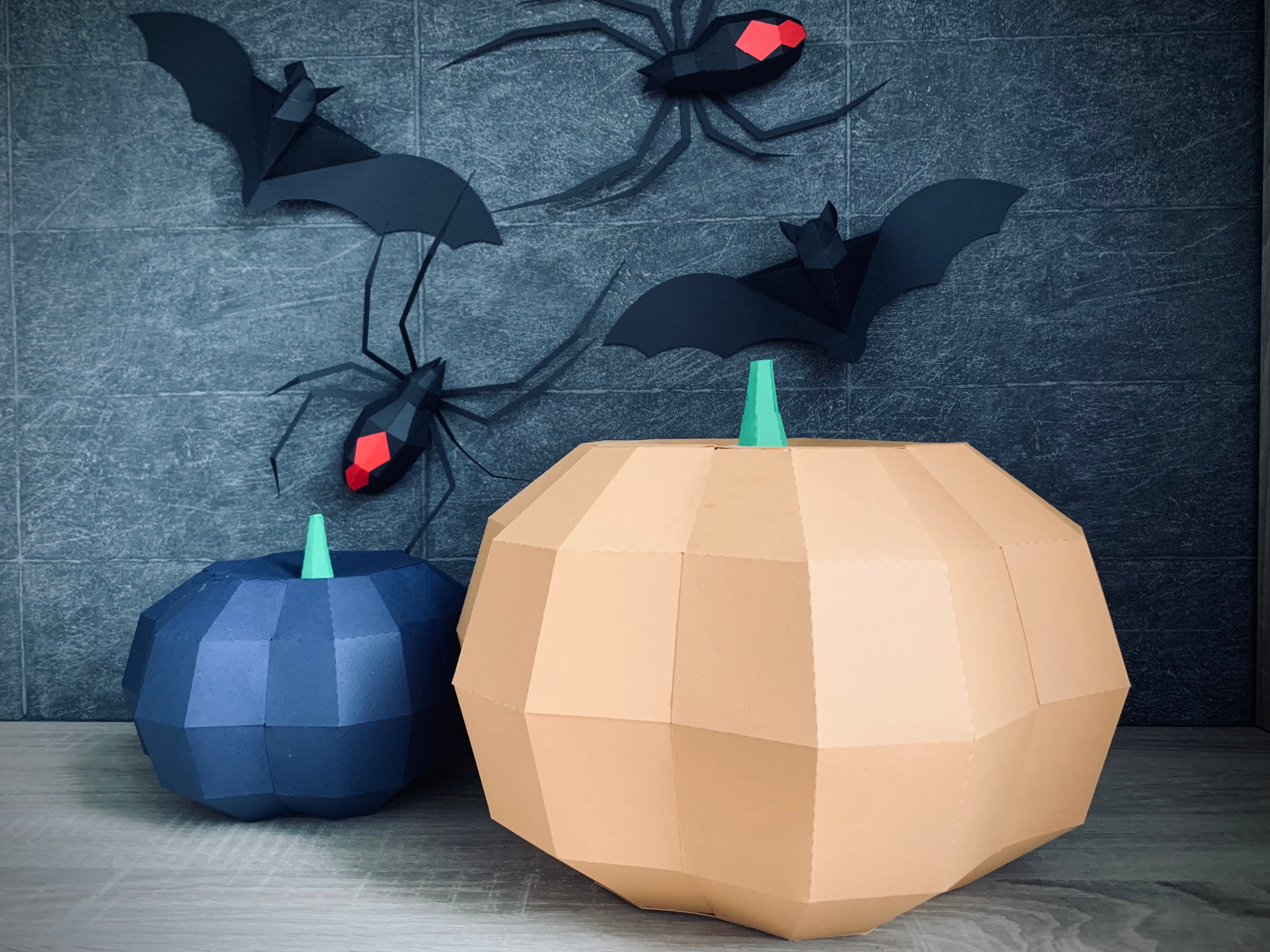 Low Poly Pumpkin Papercraft Sculpture: 3D Wall Decor (PDF Template) - Etsy