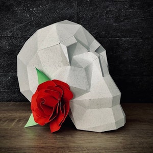 Skull - Low poly papercraft 3d model, PDF template