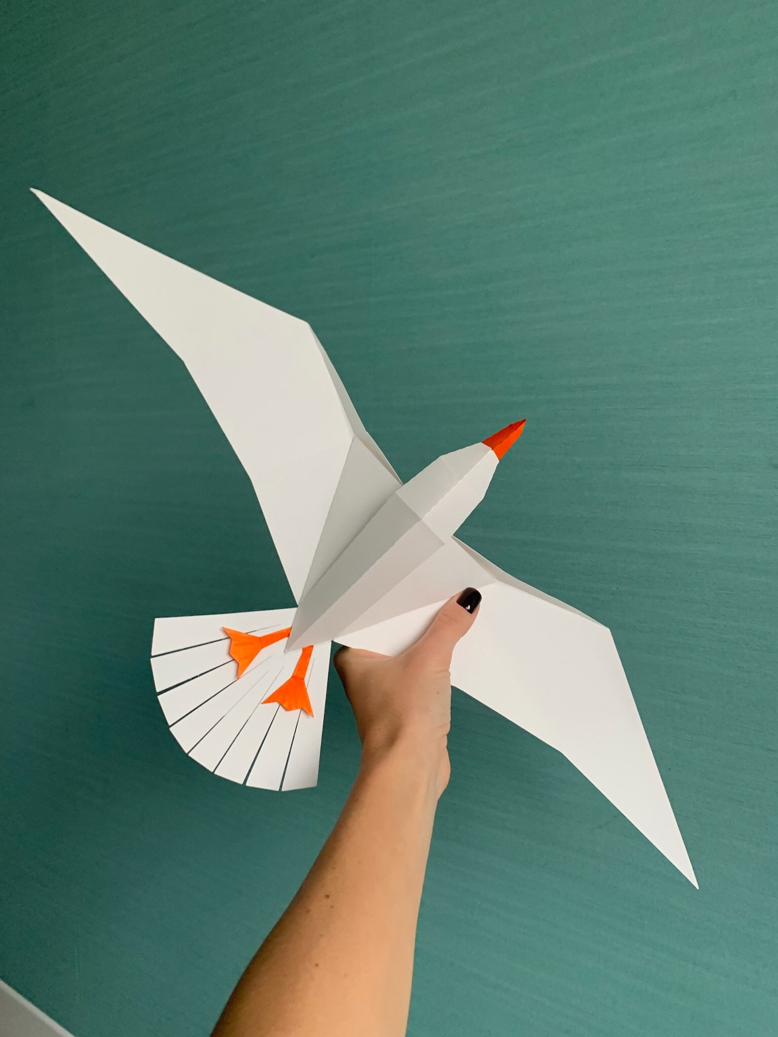 カモメ - 自分で作る低ポリゴンの飛んでいる鳥、幾何学的な鳥