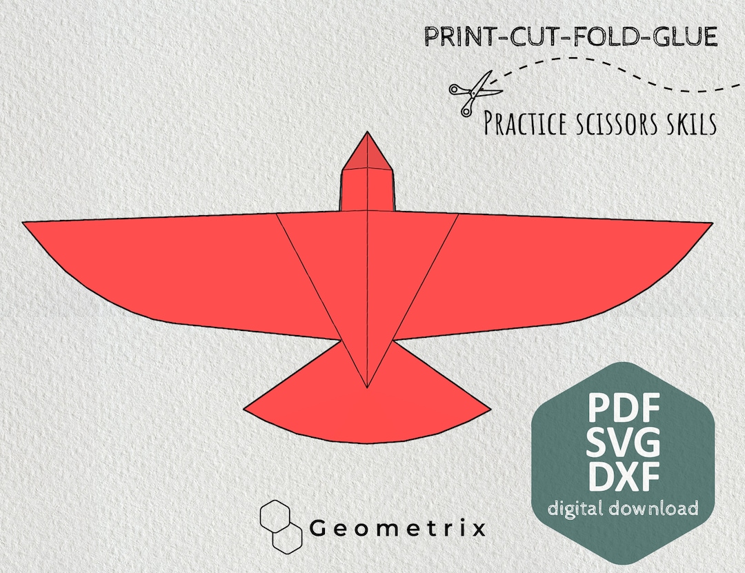 Simple Bird - Make Your Own Low Poly Bird on Fly, Geometric Bird, Paper ...