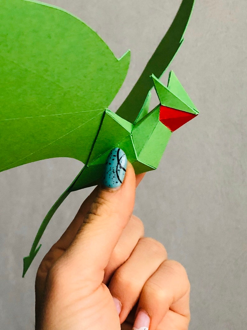 Dragon Amphithere Make your own 3D paper Dragon mobile | Etsy