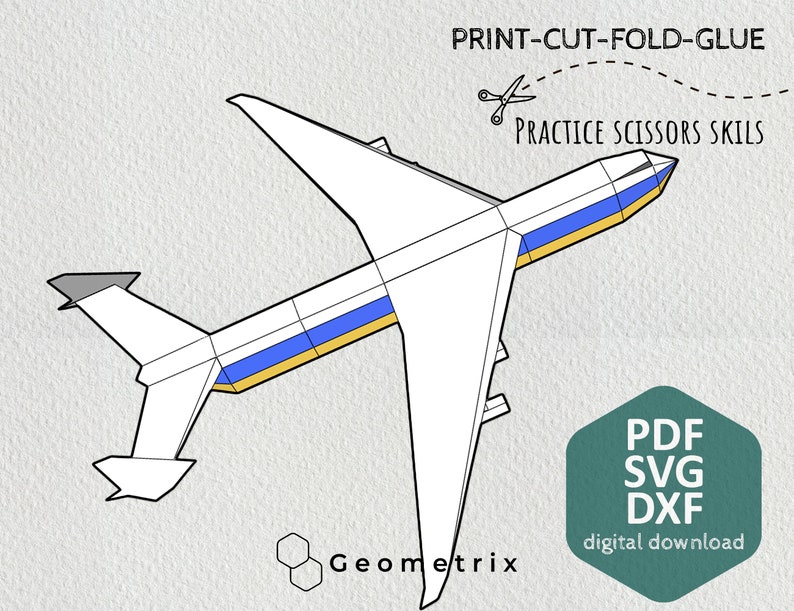 An-225 Mriya Papercraft Model: Low Poly Paper Plane (PDF Template) - Etsy