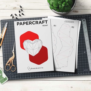 Low Poly Heart Papercraft – DIY Valentine's Day Gift (PDF & SVG) - Etsy
