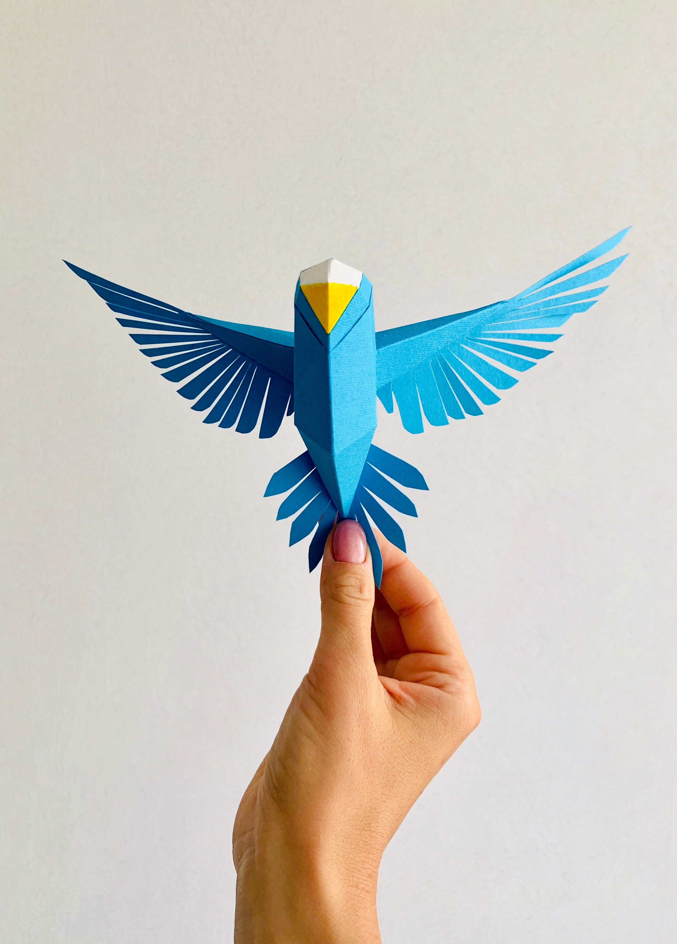 ペーパーアートのインコ 立体作品 ペーパーアートのインコ 立体作品