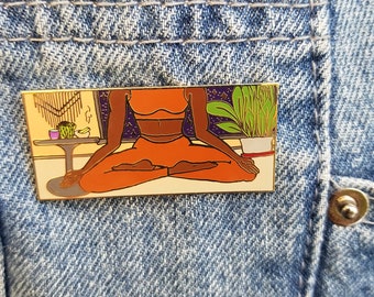 Lotus Legs Enamel Pin - Rich Tone