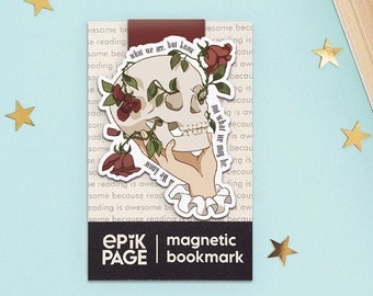 Shakespeare - Skull - Hamlet - Magnetic bookmark || ophelia, literature gift, shakespeare gifts, book quote, william shakespeare, bookmark