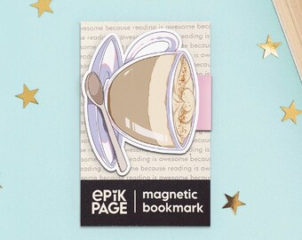 Coffee Cup - Magnetic bookmark || happy planner, literary gift, kawaii stationary, coffee mug, coffee gifts, coffee lover, book lover gifts