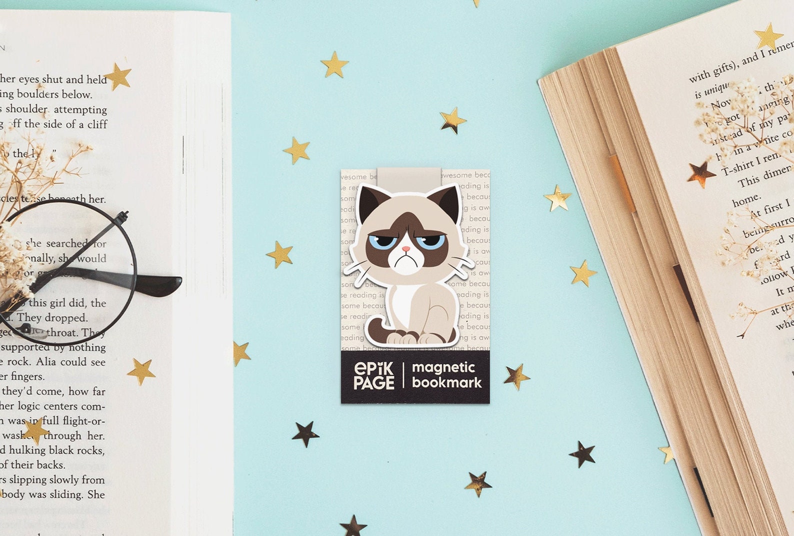 Grumpy Cat Magnetic Bookmark Cat Happy Planner Literary - Etsy