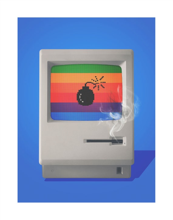 Vintage Computer Wall Art: Vintage Tech Decor, Retro Humour, 1980s
