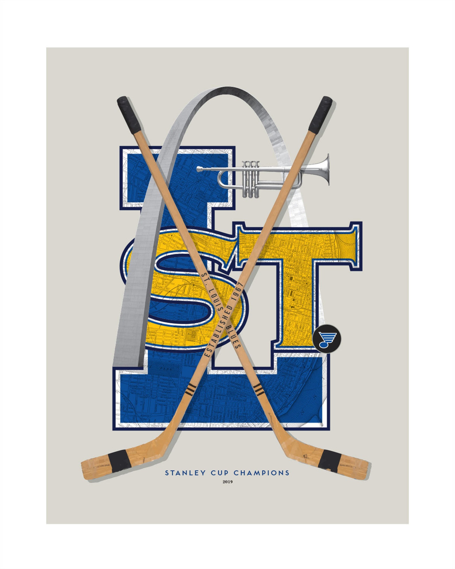 St. Louis Bluesinspired Hockey Hockey Wall Art Decor, Man Cave Art
