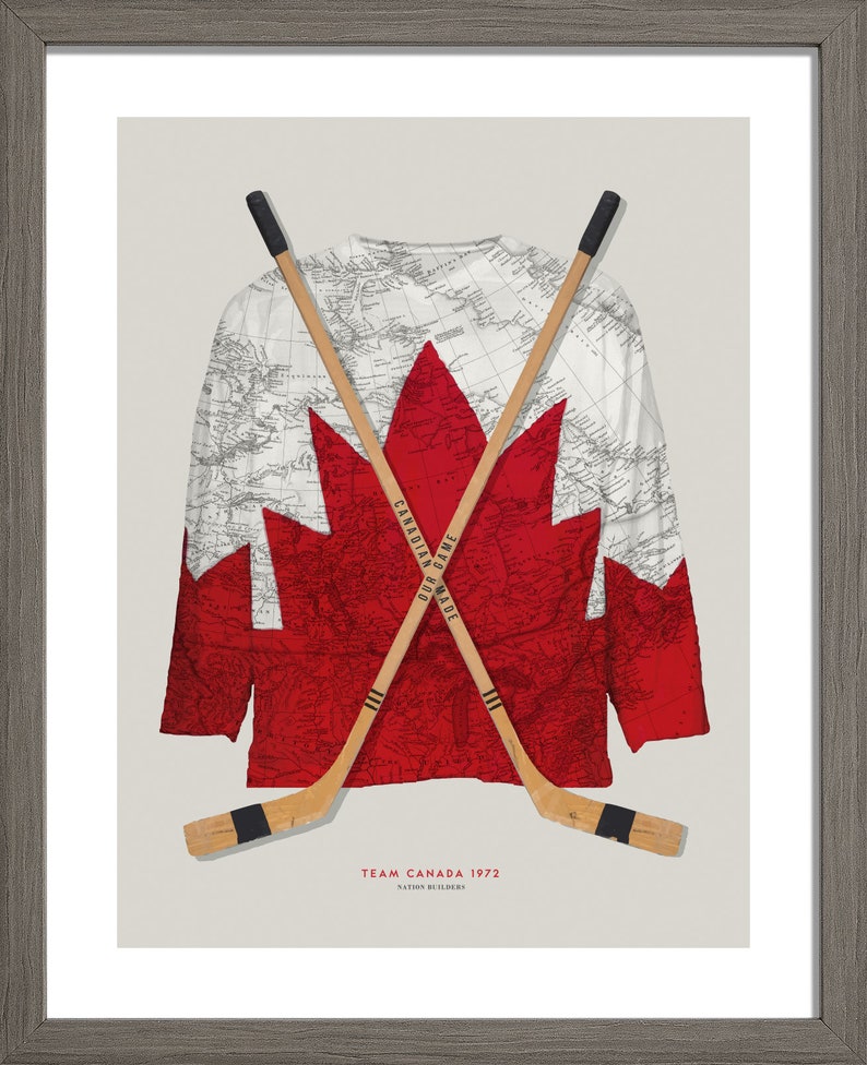 Canadian Pride-1972 Canada/Russia Summit Series Art Print: Hockey History, Wall Art For Hockey Fans, Canadiana, Retro Hockey Driftwood