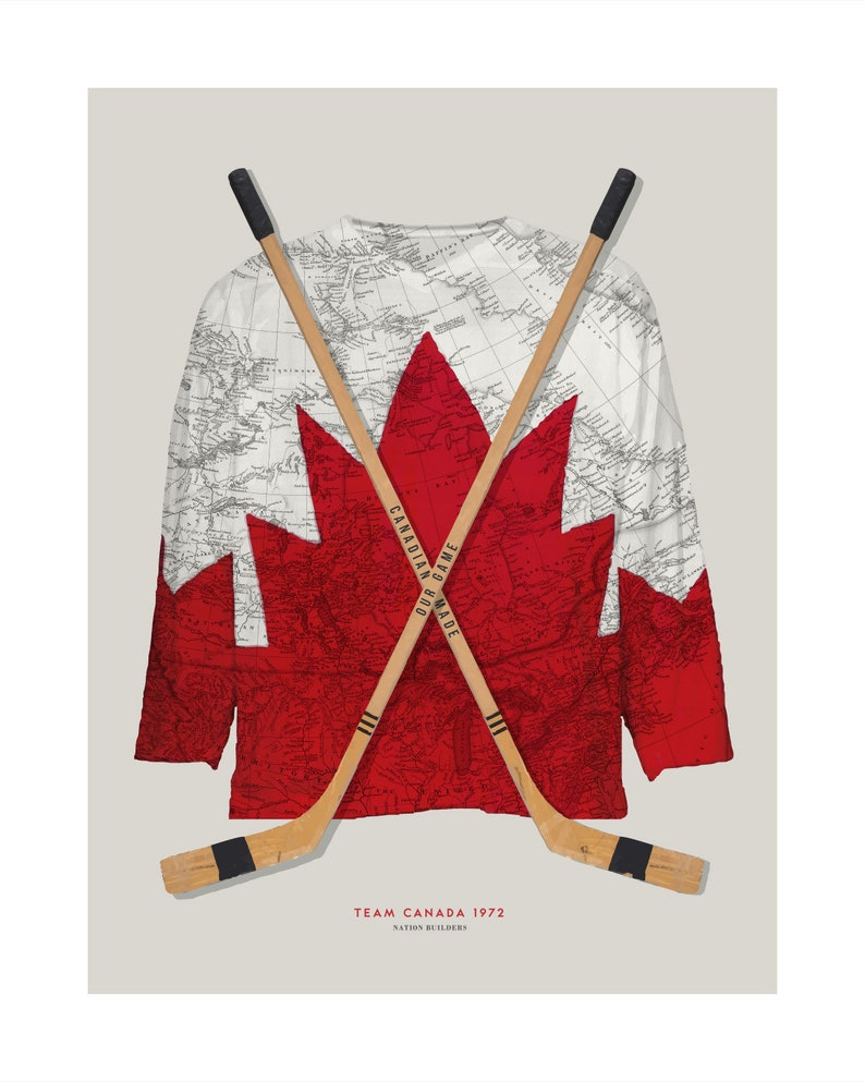 Canadian Pride-1972 Canada/Russia Summit Series Art Print: Hockey History, Wall Art For Hockey Fans, Canadiana, Retro Hockey Without Frame