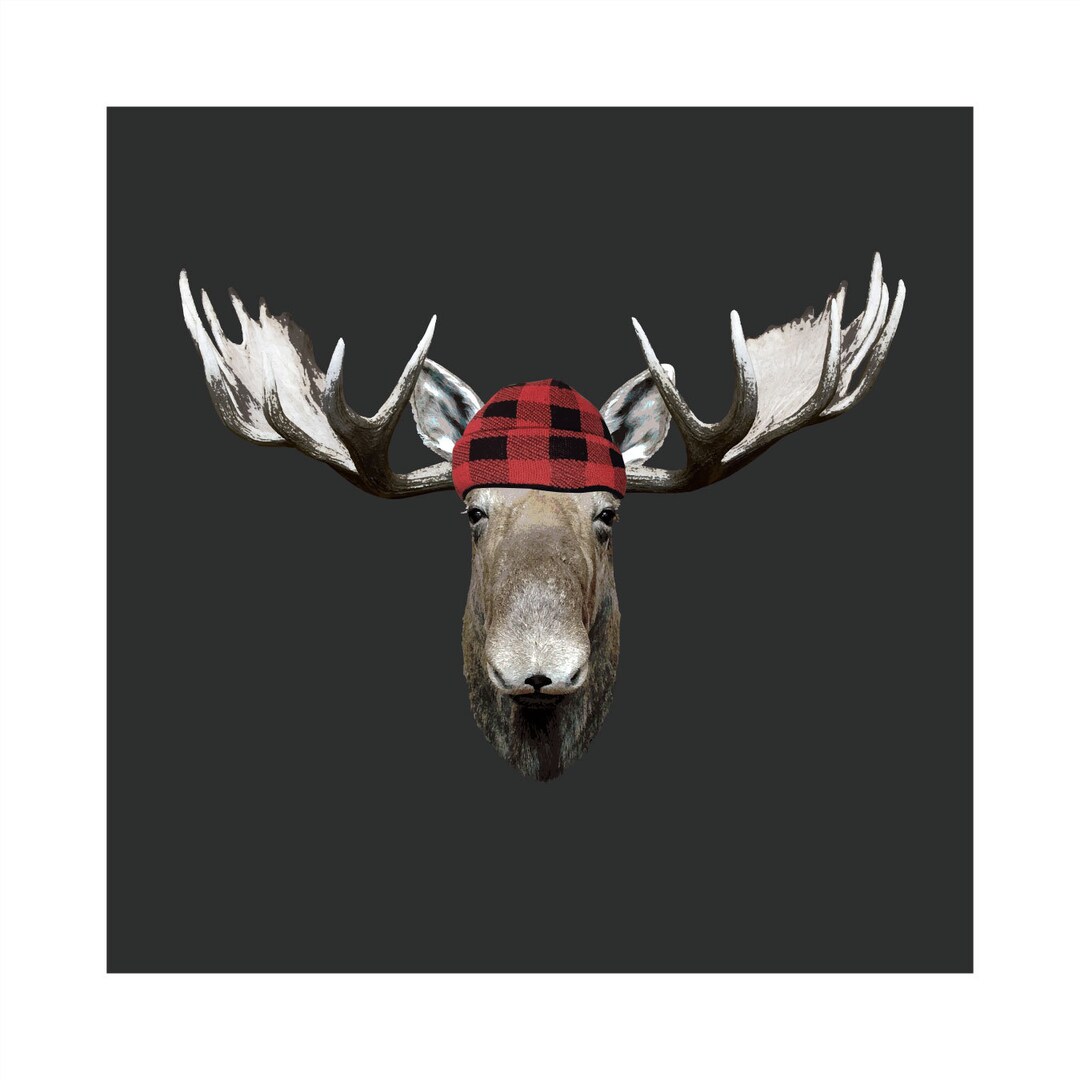 Canadian Moose Wall Art BLACK Animal Art Print/ Antler Wall Etsy