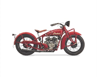Motorcycle Wall Art: Wall Decor for Motorcycle Fans, Man Cave Art, Classic Motorbikes, Vintage Artwork, 1931 Indian Scout 101