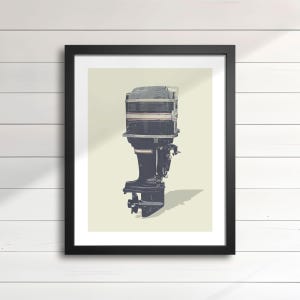 1967 Mercury Outboard Motor Art Print – 110HP Vintage Boat Engine, Retro Nautical Wall Decor for Cottage & Man Cave