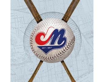 Montréal Expos-inspired Baseball Wall Art