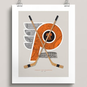 Philadelphia Flyers Wall Art – Vintage-Style NHL Poster – Hockey Decor Featuring Spectrum Arena & Philly Map – Philly Flyers Fan Gift