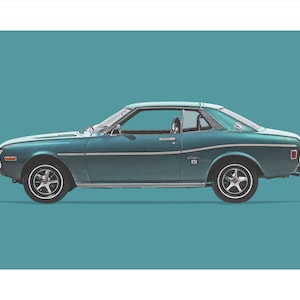 Classic Car Wall Art: Wall Decor for Automotive Fans, Man Cave Art, Vintage Artwork, 1973 Toyota Celica ST