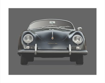 Classic Car Wall Art: Wall Decor for Automotive Fans, Man Cave Art, Vintage Artwork, 1954 Porche Speedster