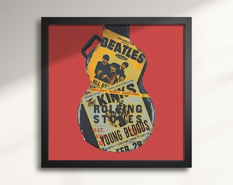 British Invasion 1.0 Wall Art – 1960s UK Music Legends Art, Retro Rock Decor, Vintage Concert Print, Beatles Stones Fan Gift, Music Room Art
