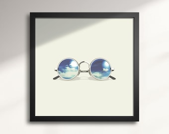John Lennon Wall Art – Imagine Peace Glasses Print, 60s 70s 80s