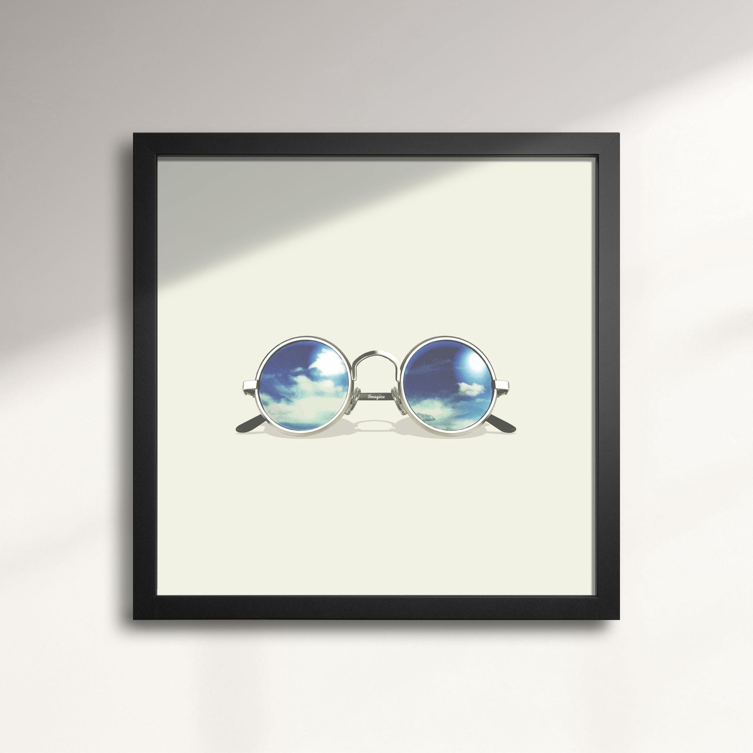 John Lennon Wall Art – Imagine Peace Glasses Print, 60s 70s 80s